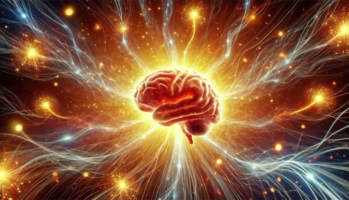 Leuchtendes Gehirn als Illustration