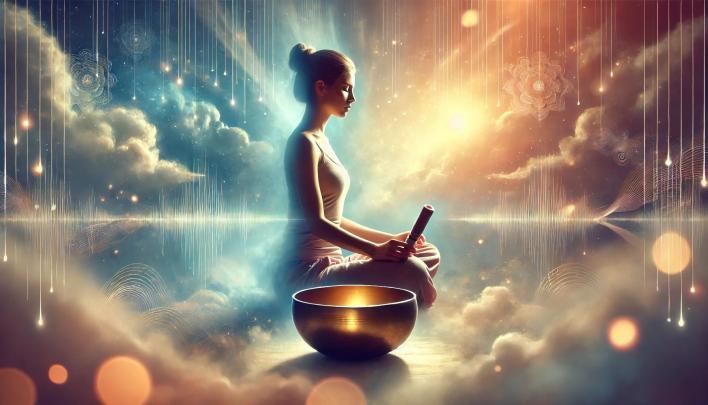 Ying Pos mit Klangschale